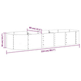 Garden Raised Bed Galvanised Steel 224x80x36 cm Anthracite