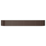 Garden Raised Bed Galvanised Steel 296x80x36 cm Brown