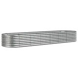 Garden Raised Bed Galvanised Steel 296x80x36 cm Silver