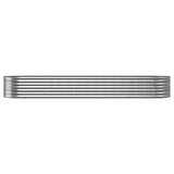 Garden Raised Bed Galvanised Steel 296x80x36 cm Silver