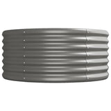 Garden Raised Bed Galvanised Steel 368x80x36 cm Grey