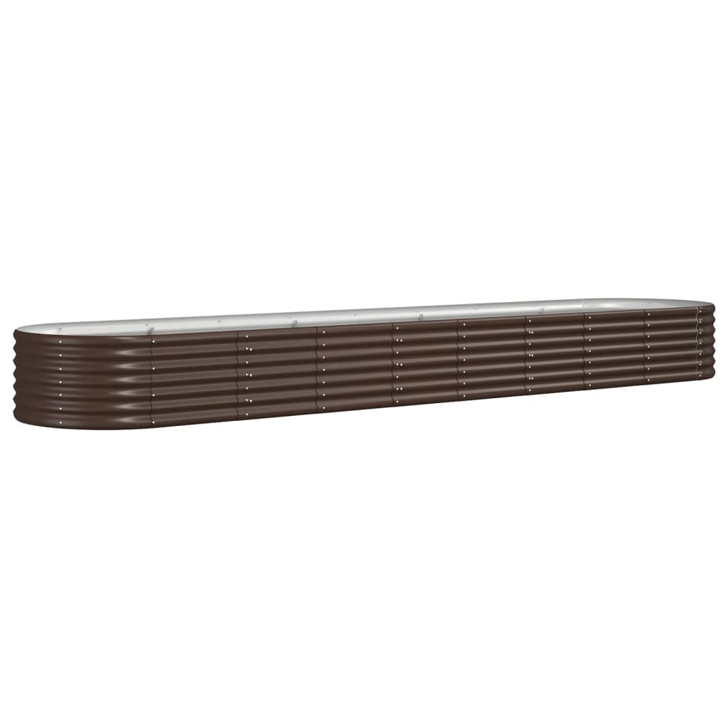 Garden Raised Bed Galvanised Steel 368x80x36 cm Brown