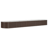 Garden Raised Bed Galvanised Steel 368x80x36 cm Brown