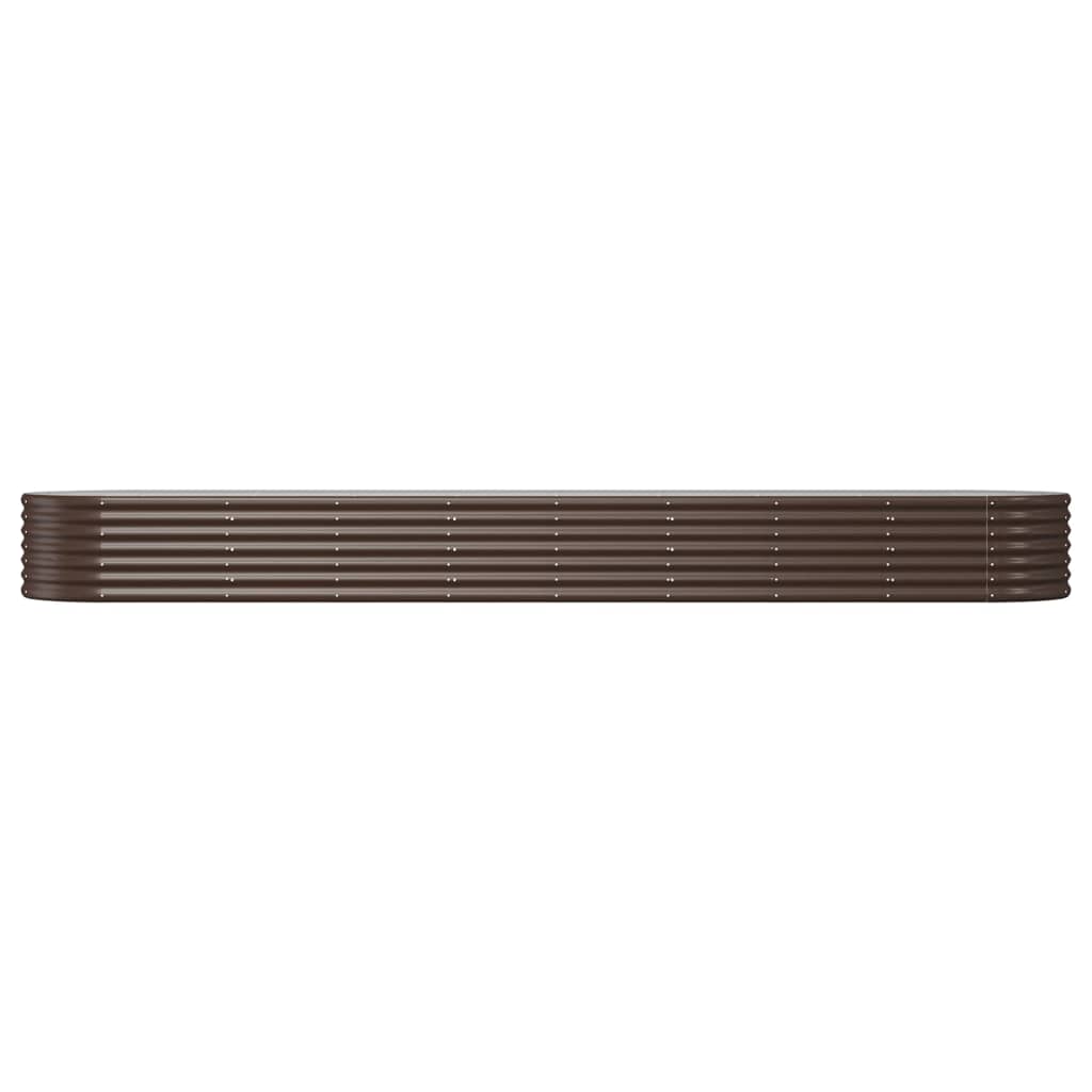 Garden Raised Bed Galvanised Steel 368x80x36 cm Brown