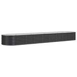 Garden Raised Bed Powder-coated Steel 368x80x36 cm Anthracite