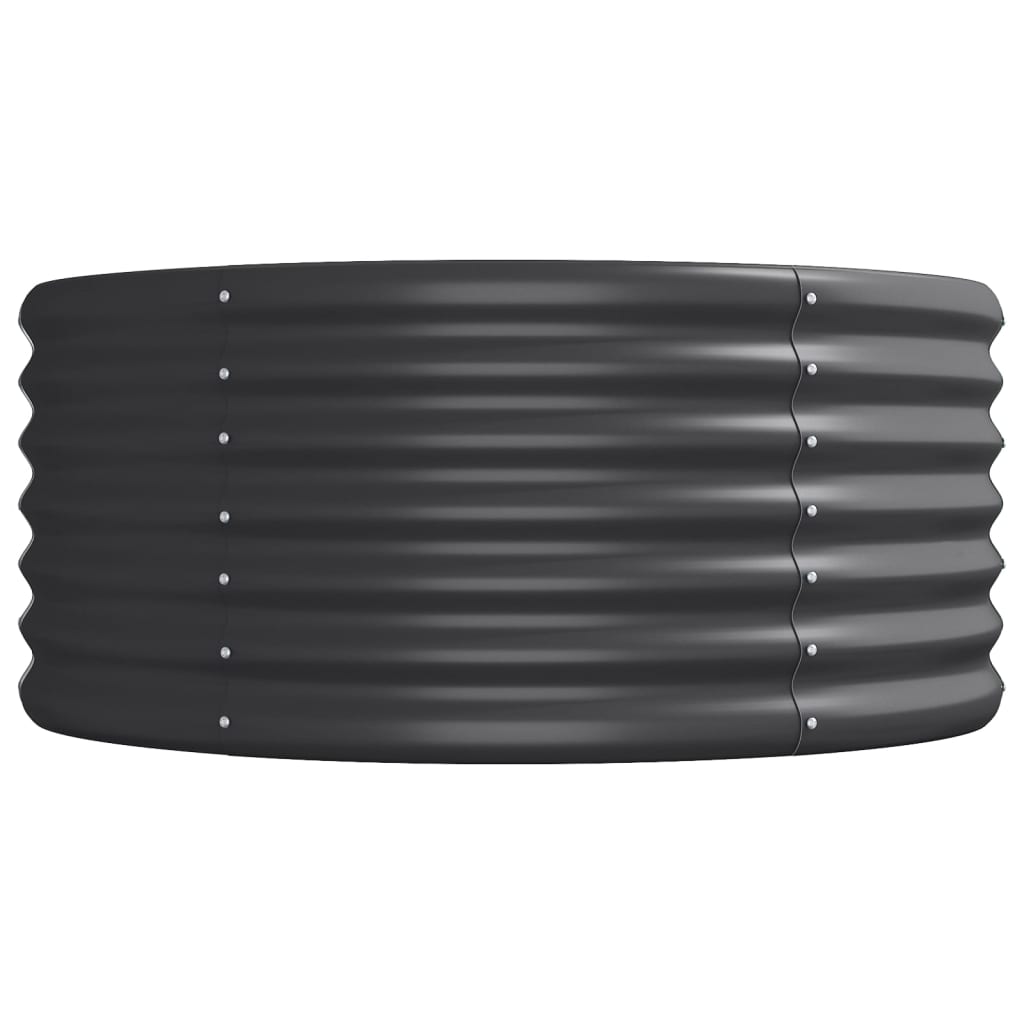 Garden Raised Bed Powder-coated Steel 368x80x36 cm Anthracite