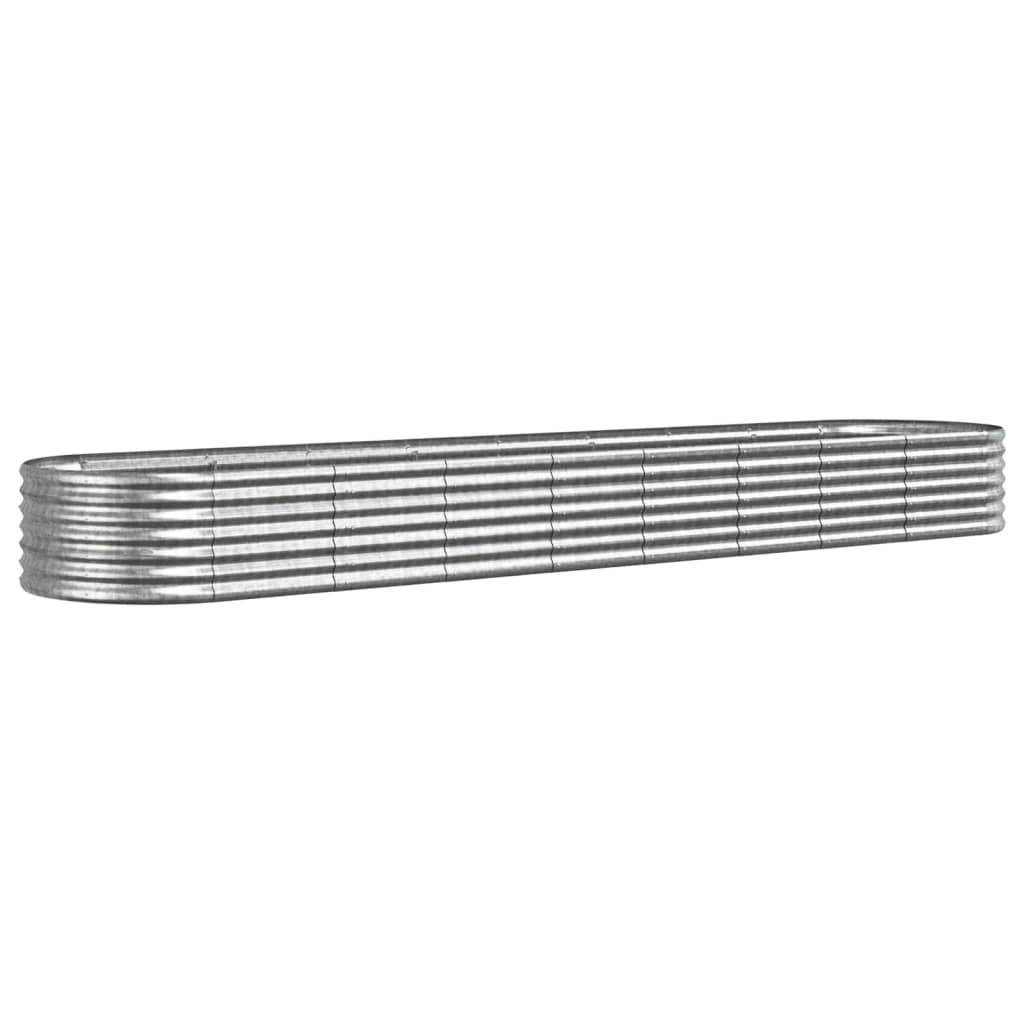 Garden Raised Bed Galvanised Steel 368x80x36 cm Silver