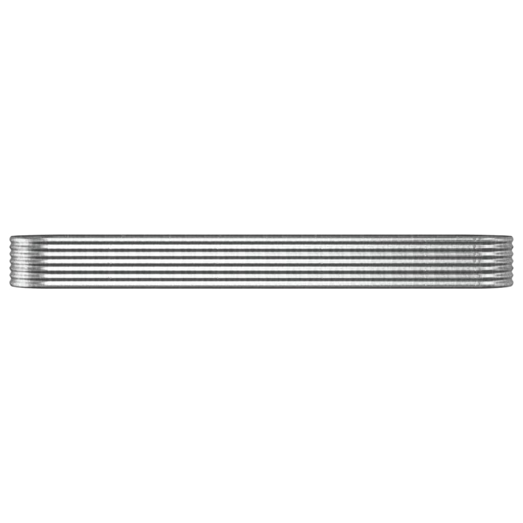 Garden Raised Bed Galvanised Steel 368x80x36 cm Silver