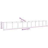 Garden Raised Bed Galvanised Steel 368x80x36 cm Silver