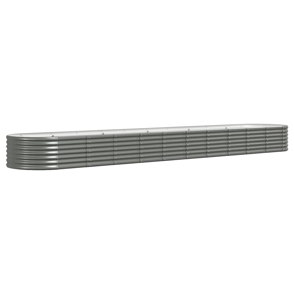 Garden Raised Bed Powder-coated Steel 440x80x36 cm Grey