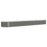 Garden Raised Bed Powder-coated Steel 440x80x36 cm Grey