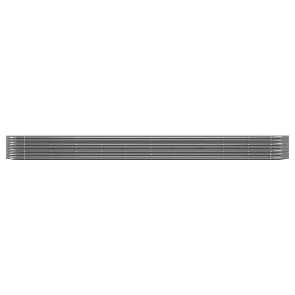 Garden Raised Bed Powder-coated Steel 440x80x36 cm Grey