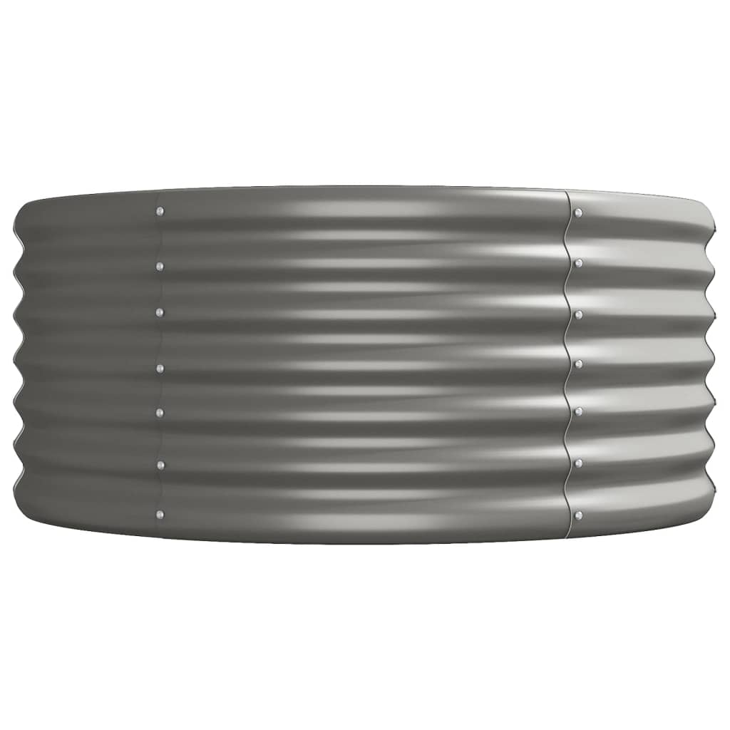 Garden Raised Bed Powder-coated Steel 440x80x36 cm Grey