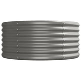 Garden Raised Bed Powder-coated Steel 440x80x36 cm Grey