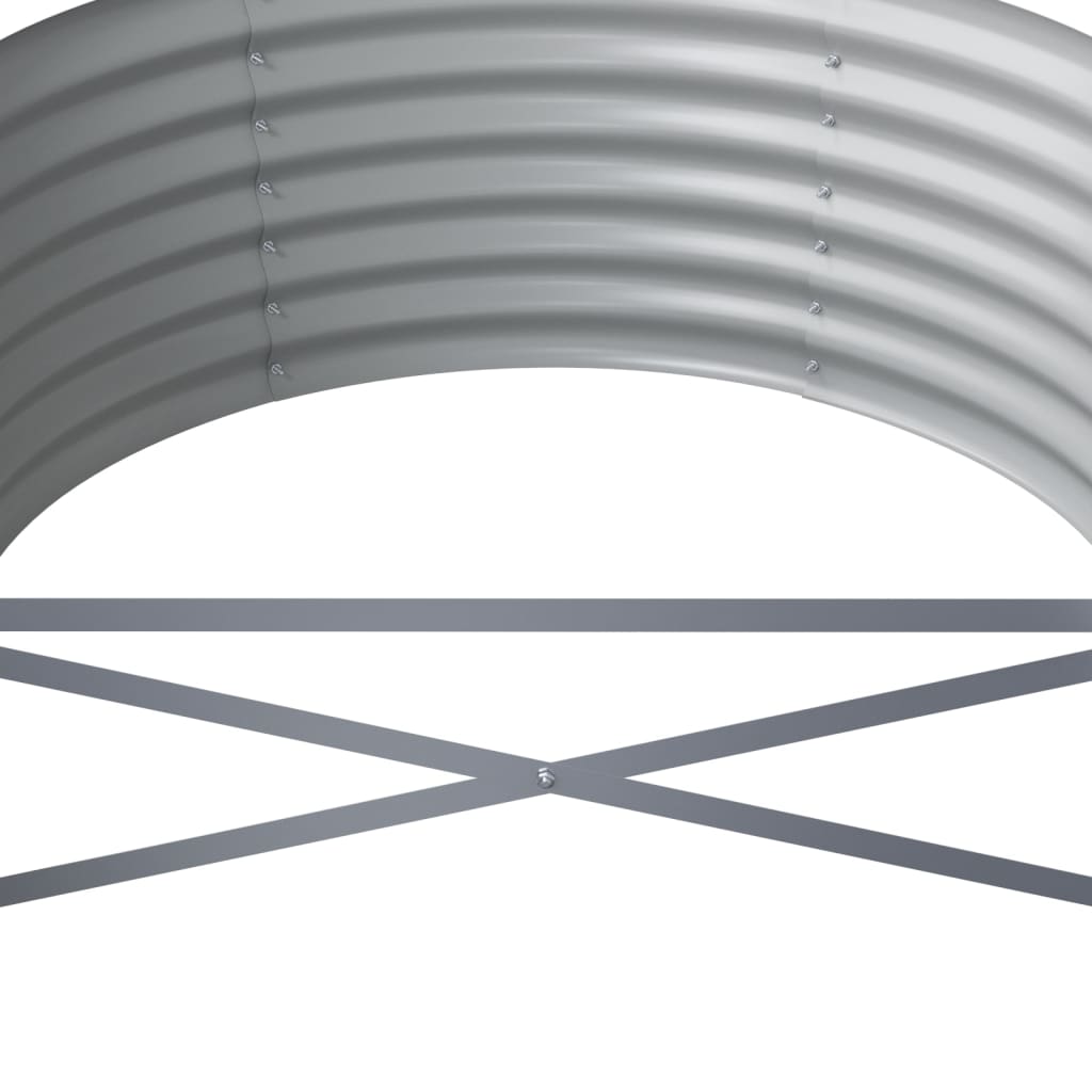 Garden Raised Bed Powder-coated Steel 440x80x36 cm Grey