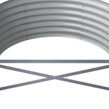 Garden Raised Bed Powder-coated Steel 440x80x36 cm Grey