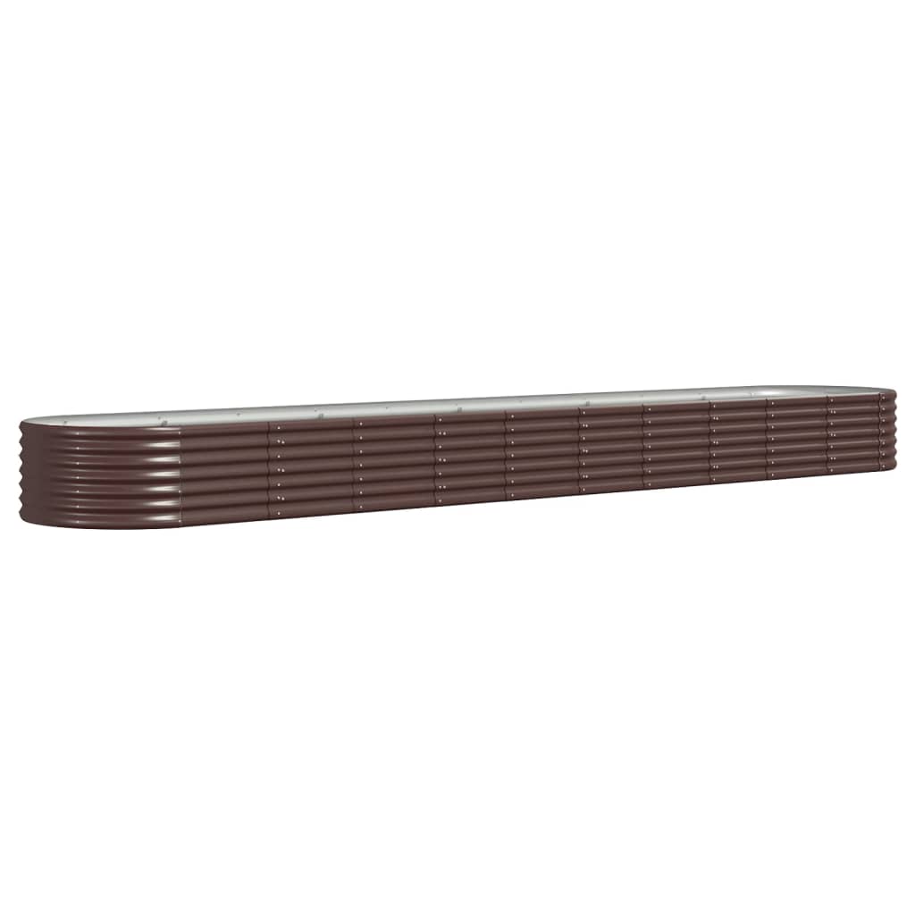 Garden Raised Bed Powder-coated Steel 440x80x36 cm Brown