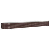 Garden Raised Bed Powder-coated Steel 440x80x36 cm Brown