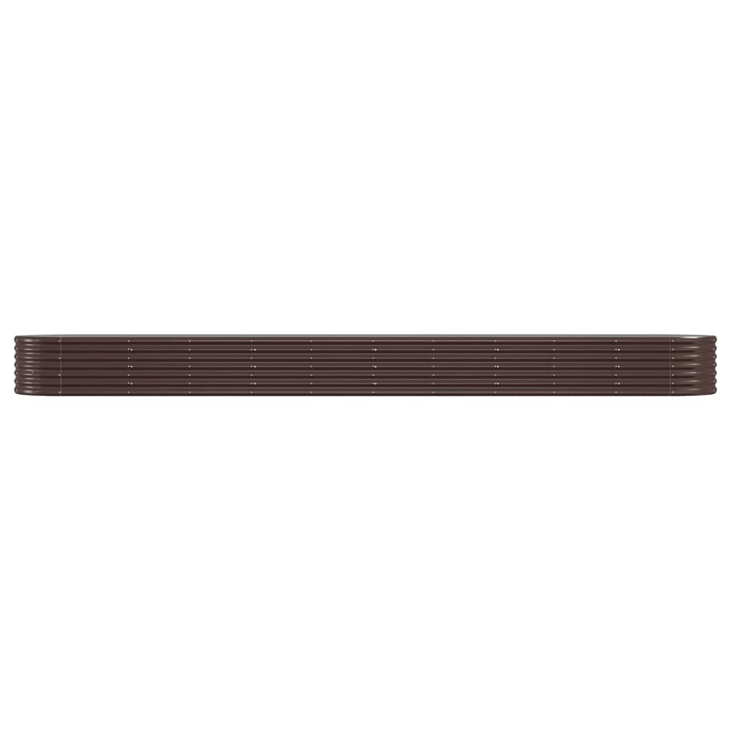 Garden Raised Bed Powder-coated Steel 440x80x36 cm Brown