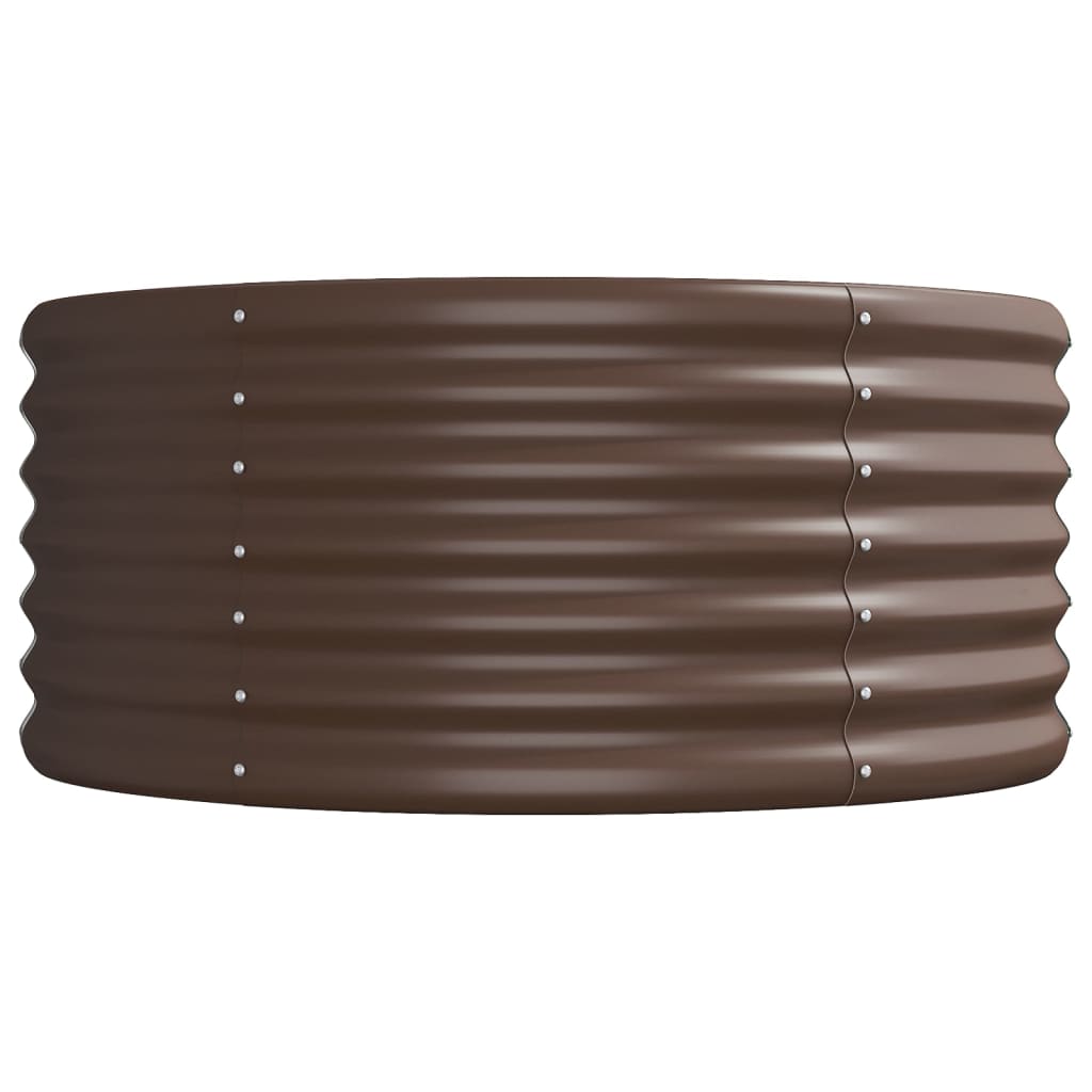 Garden Raised Bed Powder-coated Steel 440x80x36 cm Brown