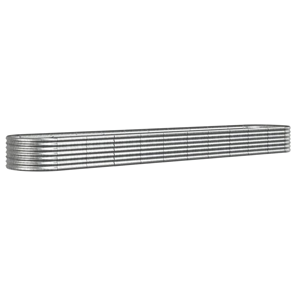 Garden Raised Bed Galvanised Steel 440x80x36 cm Silver