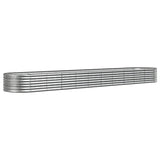 Garden Raised Bed Galvanised Steel 440x80x36 cm Silver