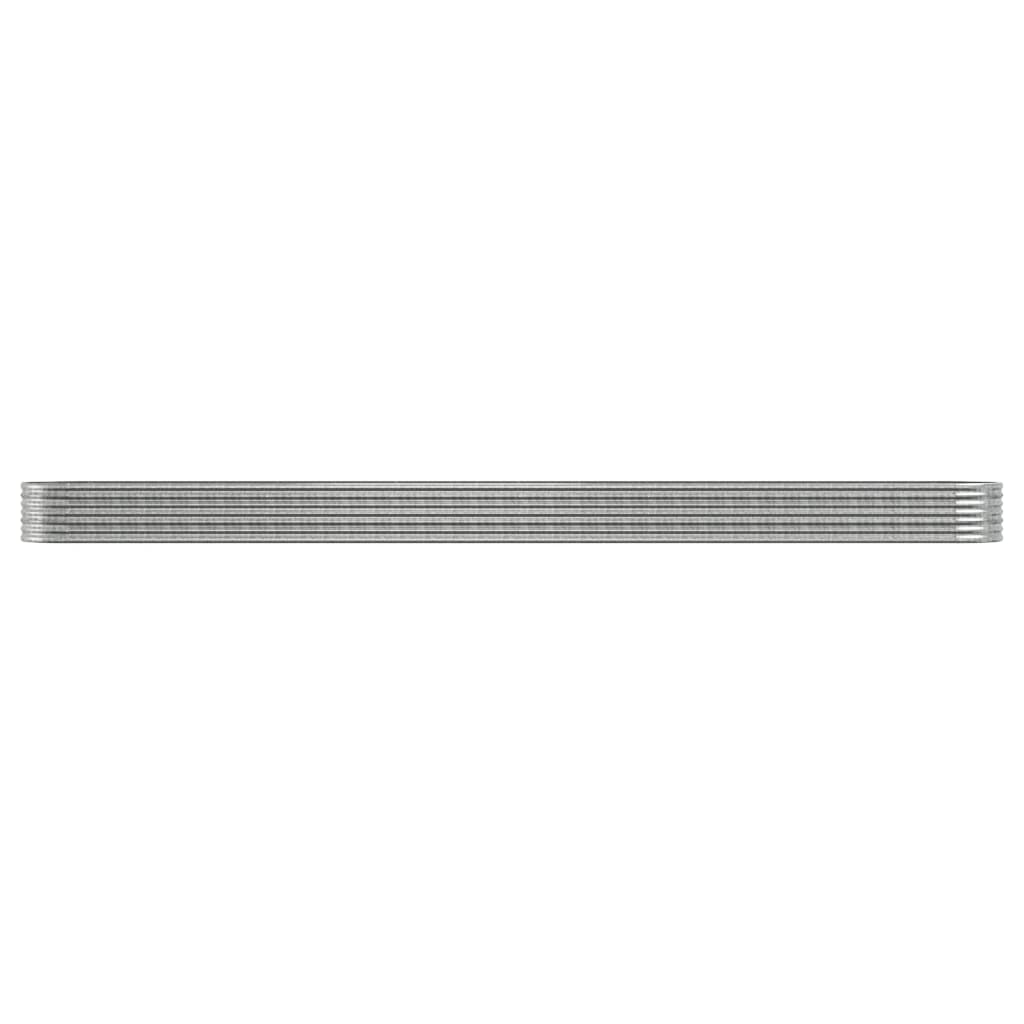 Garden Raised Bed Galvanised Steel 440x80x36 cm Silver