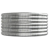 Garden Raised Bed Galvanised Steel 440x80x36 cm Silver
