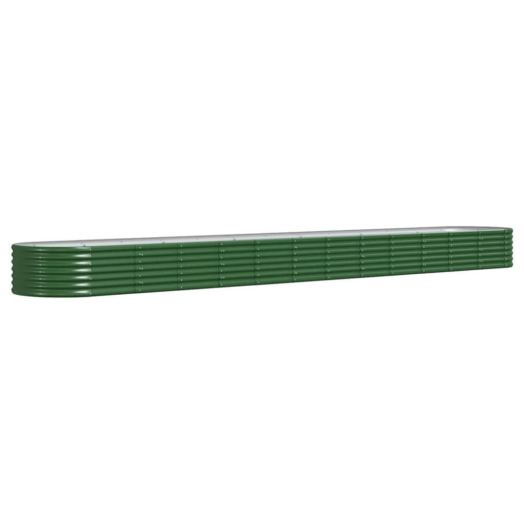Garden Raised Bed Powder-coated Steel 512x80x36 cm Green