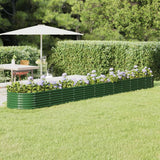 Garden Raised Bed Powder-coated Steel 512x80x36 cm Green