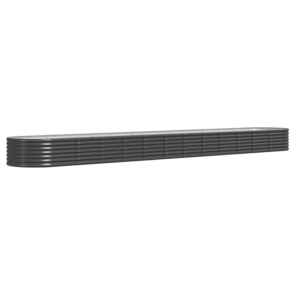 Garden Raised Bed Galvanised Steel 512x80x36 cm Anthracite