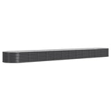 Garden Raised Bed Galvanised Steel 512x80x36 cm Anthracite