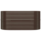 Garden Raised Bed Galvanised Steel 152x80x68 cm Brown