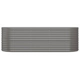 Garden Raised Bed Galvanised Steel 224x80x68 cm Grey