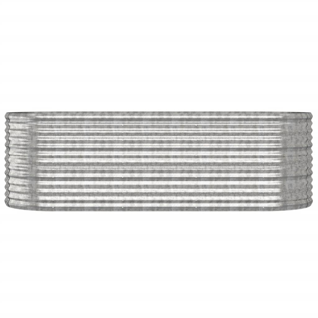 Garden Raised Bed Galvanised Steel 224x80x68 cm Silver