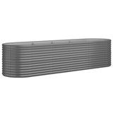 Garden Raised Bed Galvanised Steel 296x80x68 cm Grey