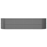 Garden Raised Bed Galvanised Steel 296x80x68 cm Grey