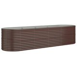 Garden Raised Bed Galvanised Steel 296x80x68 cm Brown