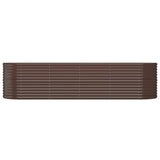 Garden Raised Bed Galvanised Steel 296x80x68 cm Brown