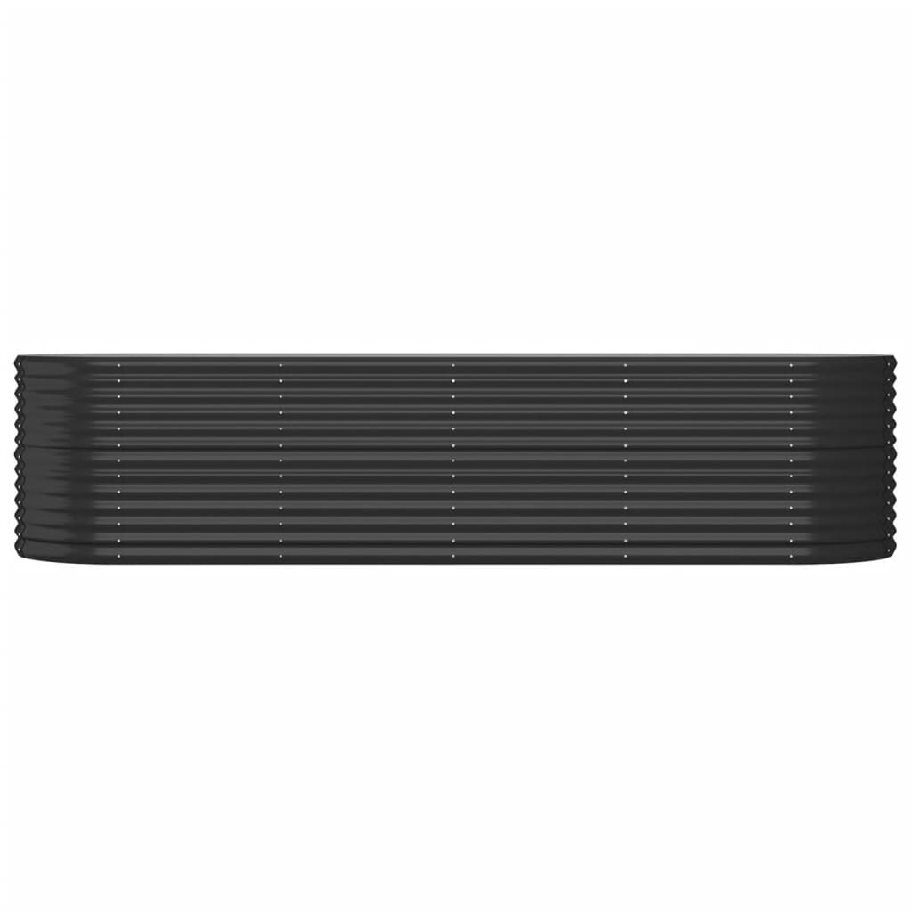 Garden Raised Bed Powder-coated Steel 296x80x68 cm Anthracite