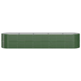 Garden Raised Bed Powder-coated Steel 368x80x68 cm Green