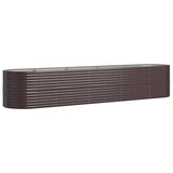Garden Raised Bed Galvanised Steel 368x80x68 cm Brown