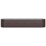 Garden Raised Bed Galvanised Steel 368x80x68 cm Brown
