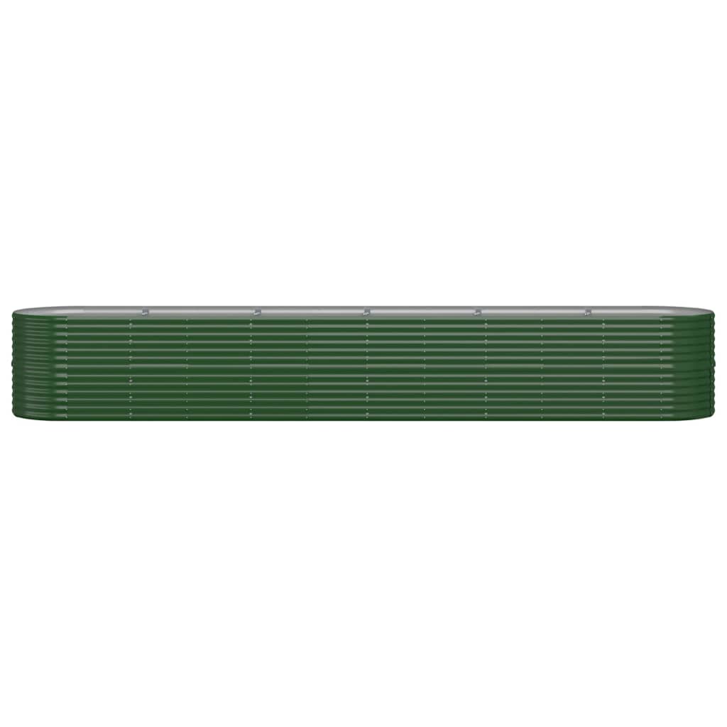 Garden Raised Bed Galvanised Steel 440x80x68 cm Green