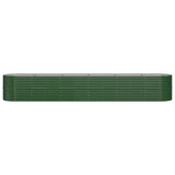 Garden Raised Bed Galvanised Steel 440x80x68 cm Green