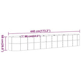 Garden Raised Bed Galvanised Steel 440x80x68 cm Green
