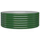 Garden Raised Bed Galvanised Steel 100x100x36 cm Green