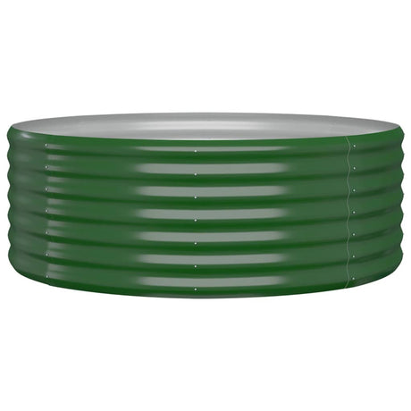 Garden Raised Bed Galvanised Steel 100x100x36 cm Green