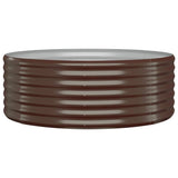Garden Raised Bed Powder-coated Steel 100x100x36 cm Brown
