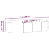 Garden Raised Bed Galvanised Steel 175x100x36 cm Grey